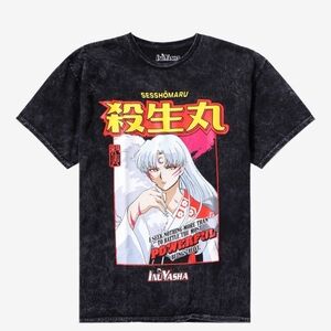 Hot Topic Inuyasha Sesshomaru Graphic Tee with Yellow and Red Accents
